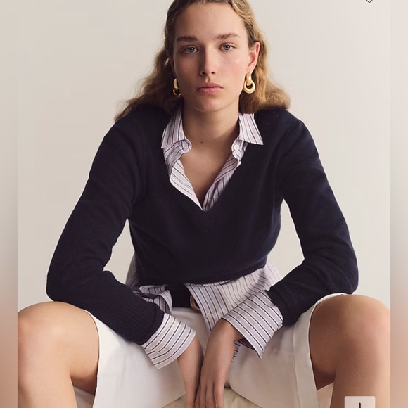 J. CREW Size 10 Lilac Garçon classic shirt in striped cotton poplin - Picture 3 of 13